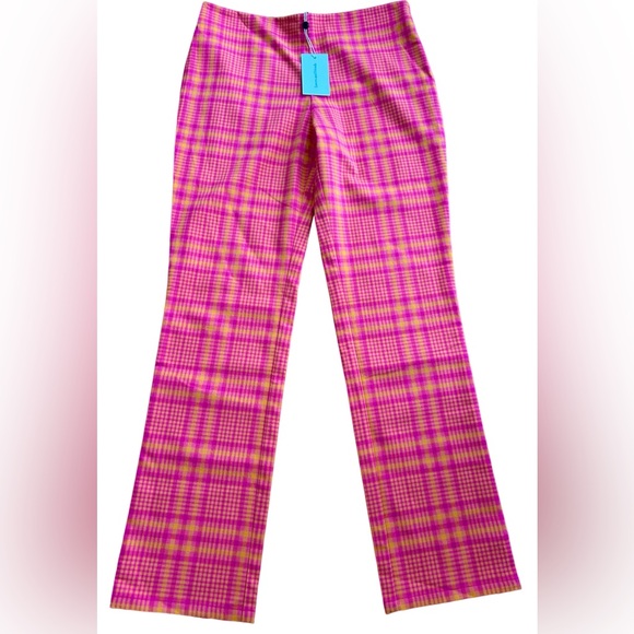 Lovers + Friends Pink & Orange Plaid Rodeo Pants Trousers NWT - Size Small - Picture 3 of 9